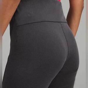 Lululemon Ribbed Softstreme Flared Pants Grey Color Women's Size 4 Small